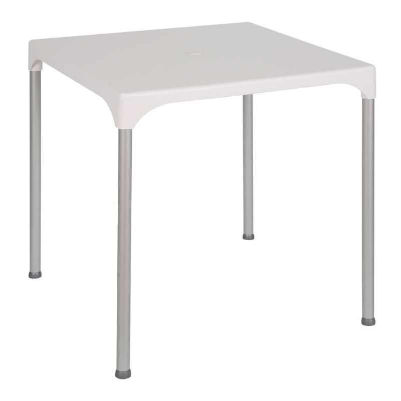 Iperbriko - Table carrée blanche en polypropylène 70x70