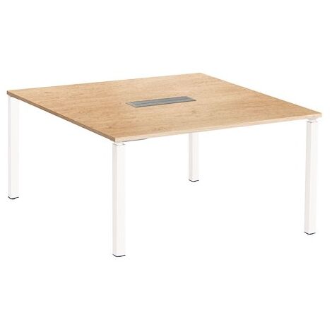Table carrée chêne Exprim pieds blanc - Maxiburo