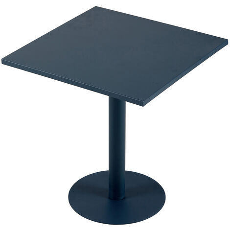 Table carrée en métal coloris gris anthracite - Longueur 70 x profondeur 70 x hauteur 73 cm -PEGANE-