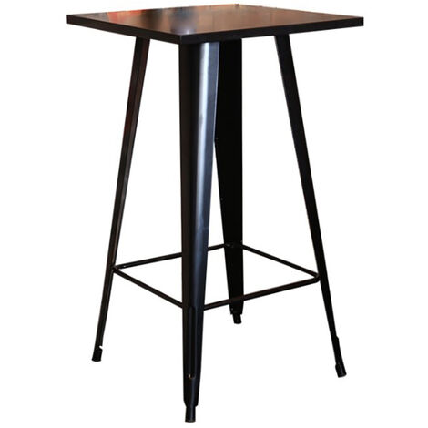 Table Carrée Style Industriel Métal, Table de bistrot Table de Bar , Table à Manger, H 103 cm