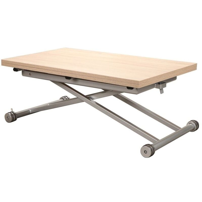 Fanmuebles - Table centrale pouvant être surélevée pour devenir une table à manger 100 cm (largeur) x 39 - 77 cm (hauteur) x 57 - 114 cm (profondeur)