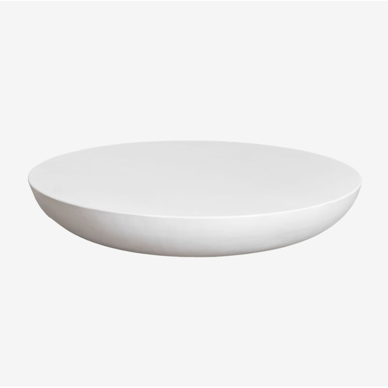 Table basse de jardin ronde Ø105 cm en ciment Zenadia Sklum Blanc Cassé