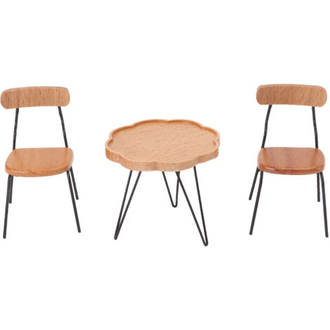 Table Chaise Jardin Miniature 1:12 Maison de Poupée Meubles en Bois Décor Accessoire