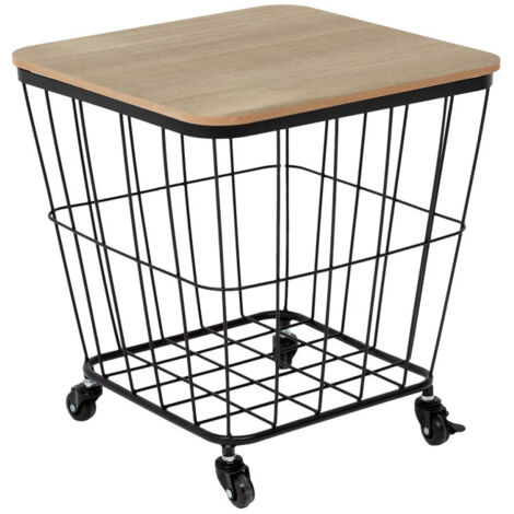 Table Coffre Grillage "Jordi" 43cm Noir