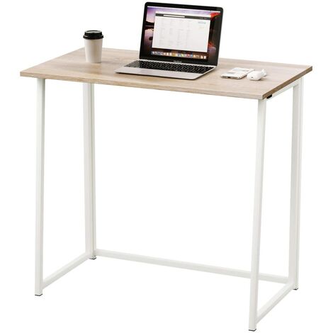 Table Compact Folding Desk Required Computer Desk Folding Hobby Craft Table (Oak )