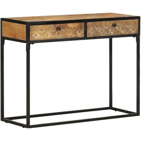 Table console 100x35x75 cm Bois de manguier massif vidaXL