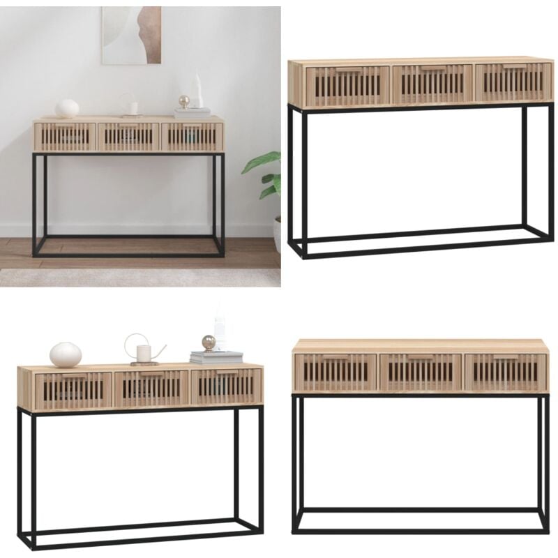 Vidaxl - Table console 105x30x75 cm bois d'ingénierie et fer - Table Basse - Meuble Entrée - Table Console - Table Design - Mobilier Scandinave