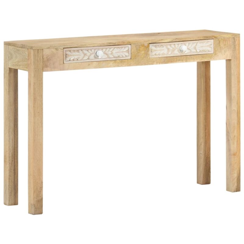 Vidaxl - Table console 110x30x75 cm bois de manguier massif blanchi