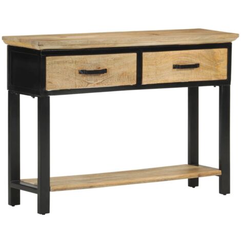 Table console 110x30x75 cm bois de manguier massif brut vidaXL