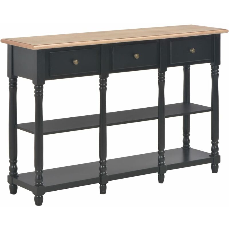 Vidaxl - Furniture Limited - Table console noir 110x30x76 cm bois