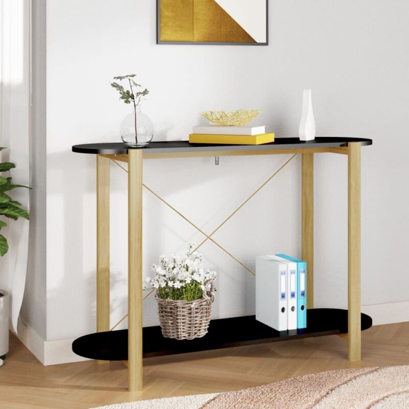 Vidaxl - Table console Noir 110x38x75 cm Bois d'ingénierie
