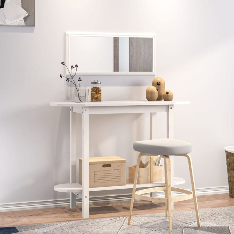Vidaxl - Table console Blanc 110x40x80 cm Bois massif de pin