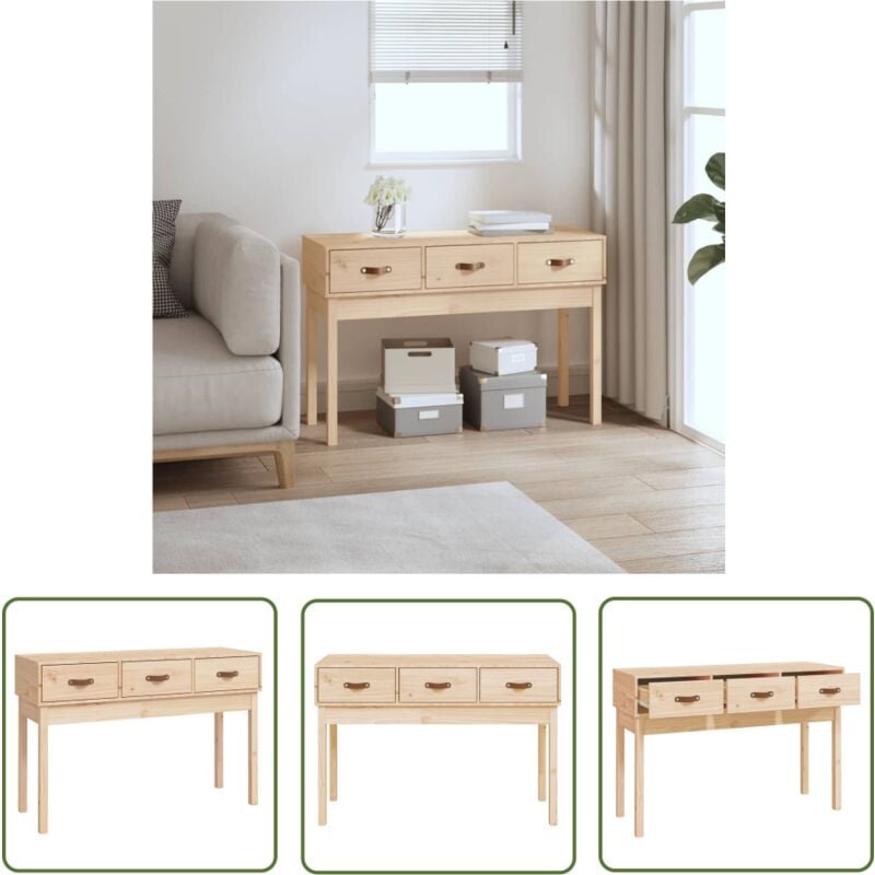 Maison Chic - The Living Store Table console 114x40x75 cm Bois massif de pin - Table Basse - Meuble Entrée - Table D'appoint - Table Console