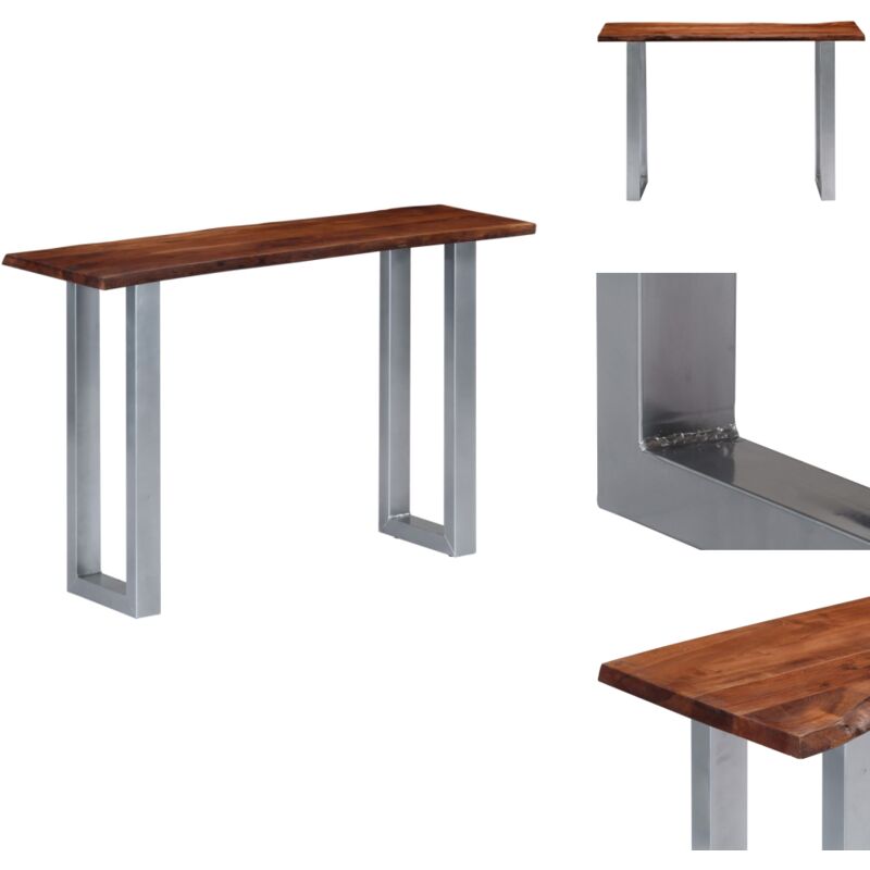 Vidaxl - Table console 115x35x76 cm Bois d'acacia massif et fer - Table Basse Industrielle - Table D'appoint Design - Table Console Acacia - Meuble