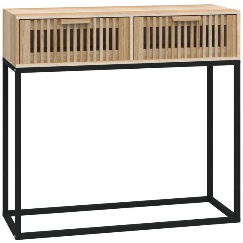 Table console 80x30x75 bois d'ingénierie et fer Table console 80x30x75 bois d'ingénierie et fer