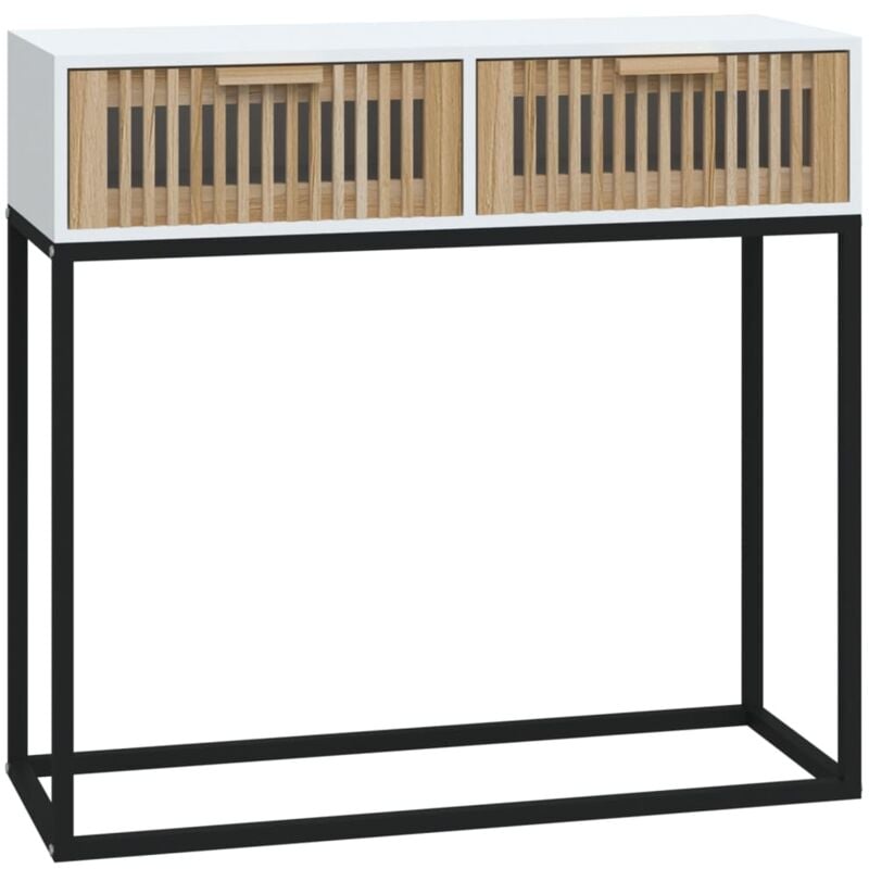 Vidaxl - Table console blanc 80x30x75 cm bois d'ingénierie et fer