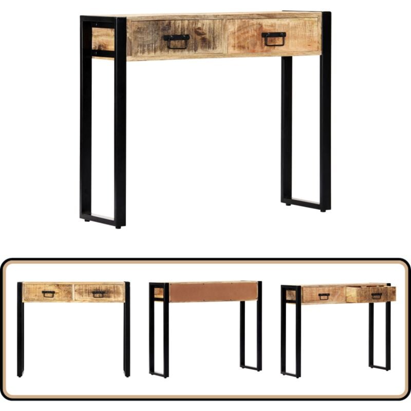 Vidaxl - Table console 90 x 30 x 75 cm Bois de manguier massif - Table Basse Industrielle - Table Console Bois - Table D'appoint Rustique - Mobilier