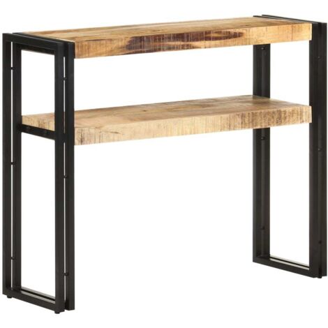 Table console 90x30x75 Bois de manguier brut