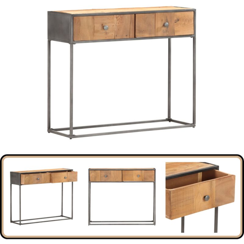 Table console 90x30x75 cm Bois de récupération massif - Table Basse - Table D'appoint - Table Console - Mobilier Vintage - Meuble Design