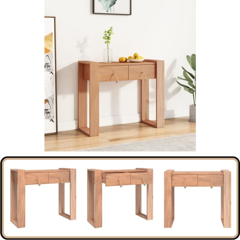 Vidaxl - Table console 90x35x75 cm Bois de teck solide - Table Basse - Meuble Colonial - Table D'appoint - Table Teck - Rangement Tiroir