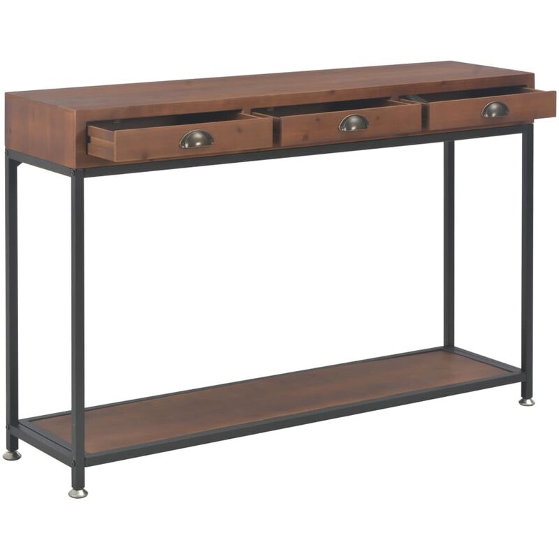 3 console de cm sapin massif tiroirs 120x30x76 Bois Table avec ZiuOPkX