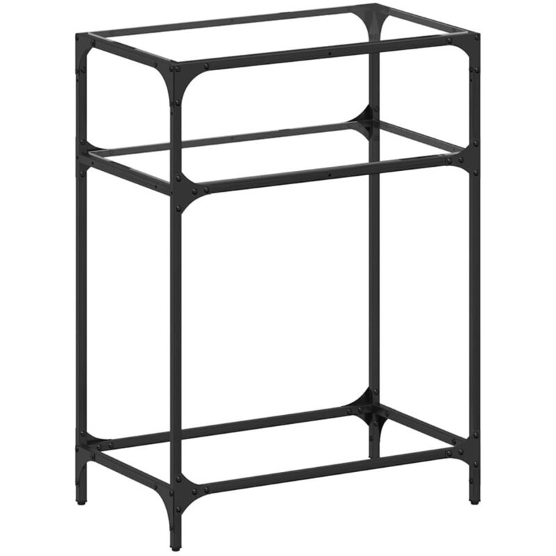 Vidaxl - Table console avec dessus en verre transparent 60x35x81cm acier