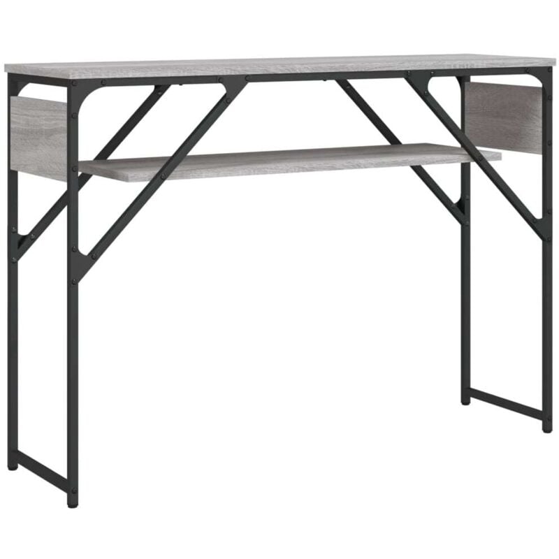 Vidaxl - Table console avec étagère sonoma gris 105x30x75 cm