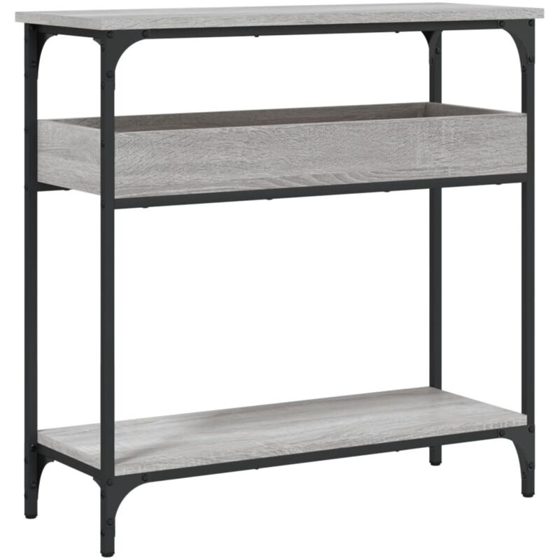 Vidaxl - Table console avec étagère sonoma gris 75x29x75 cm