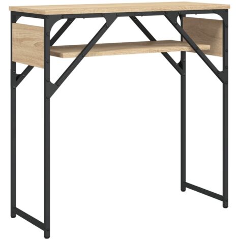 Table console avec étagère chêne sonoma 75x30x75