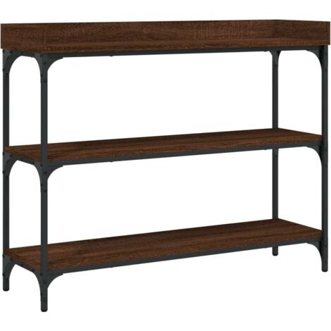 Table console avec étagères chêne marron 100x30x80 cm vidaXL