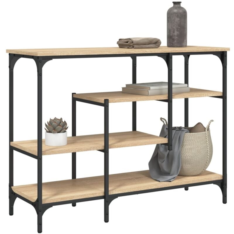 Table console avec étagères chêne sonoma 100x35x75 cm vidaXL