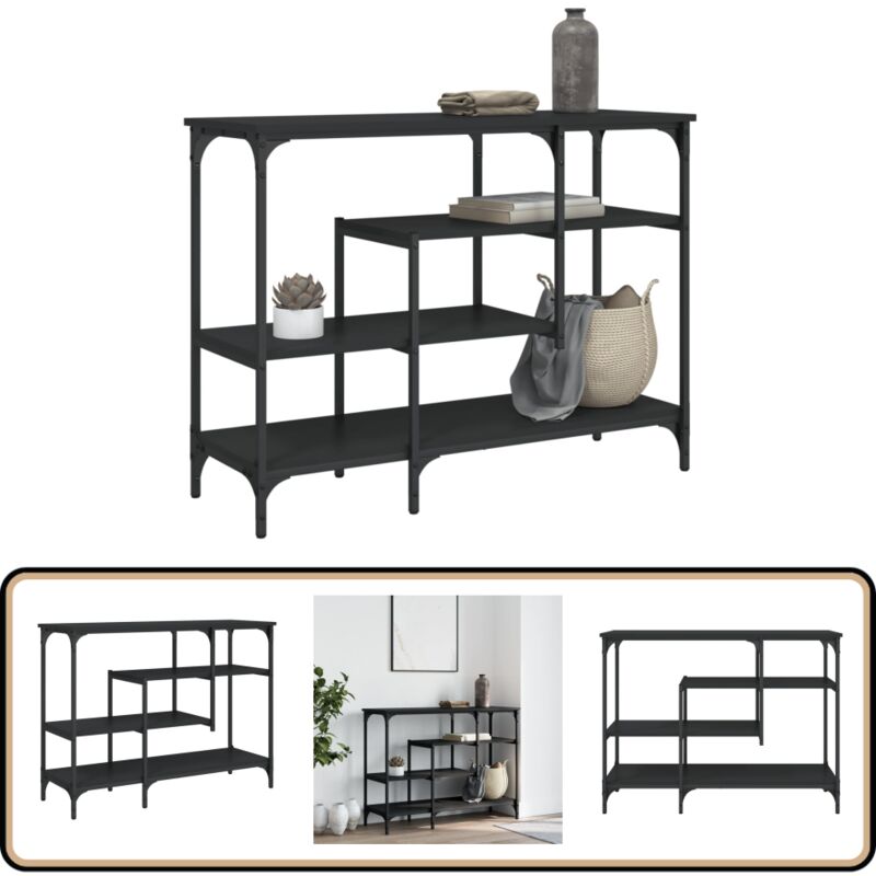 Vidaxl - Table console avec étagères noir 100x35x75 cm - Table Basse - Table D'appoint - Meuble D'entrée - Table Console - Mobilier Industriel