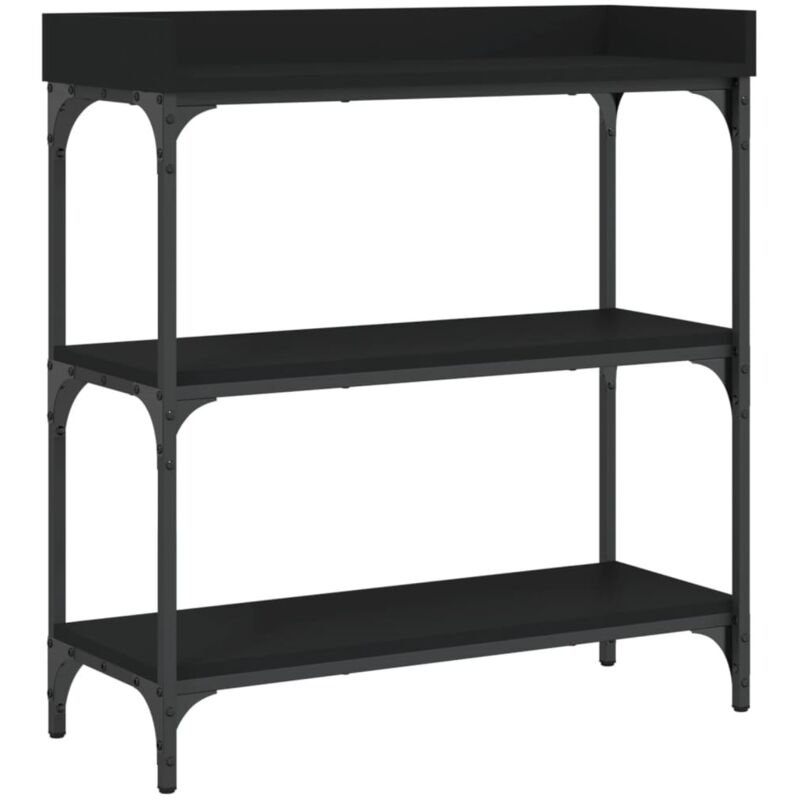Vidaxl - Table console avec étagères noir 75x30x80 cm