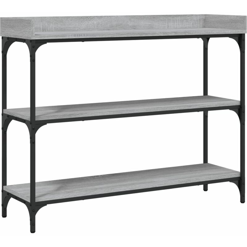 Vidaxl - Table console avec étagères sonoma gris 100x30x80 cm
