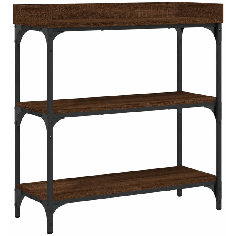 Vidaxl - Table console avec étagères chêne marron 75x30x80 cm