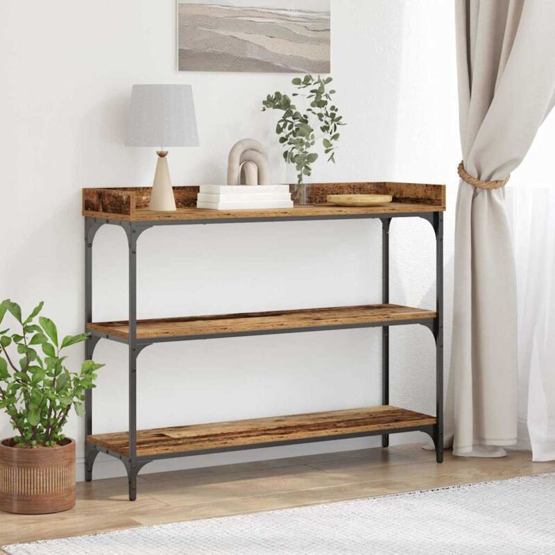 Table Console avec étagère Bois ancien 100 x 30 x 80 cm Vidaxl