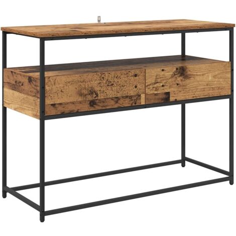 Table console avec tiroir Bois Ancien 100 x 40 x 75 cm CFW379074