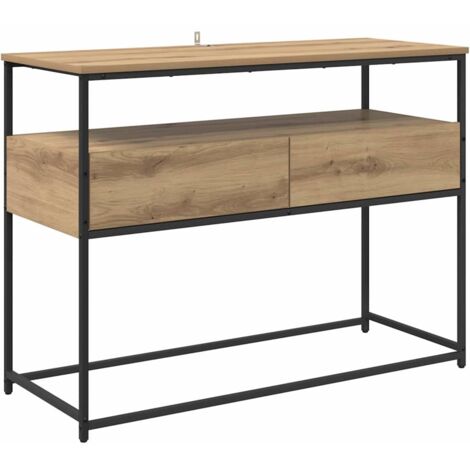 Table console avec tiroir Chêne artisanal 100 x 40 x 75 cm CFW498061