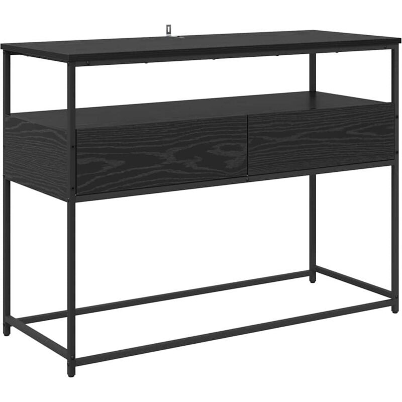Table console avec tiroir Chêne noir 100 x 40 x 75 cm CFW956063