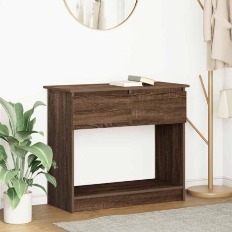 Table console avec tiroirs-Table d'entrée chêne marron 85,5x38,5x74,5 cm