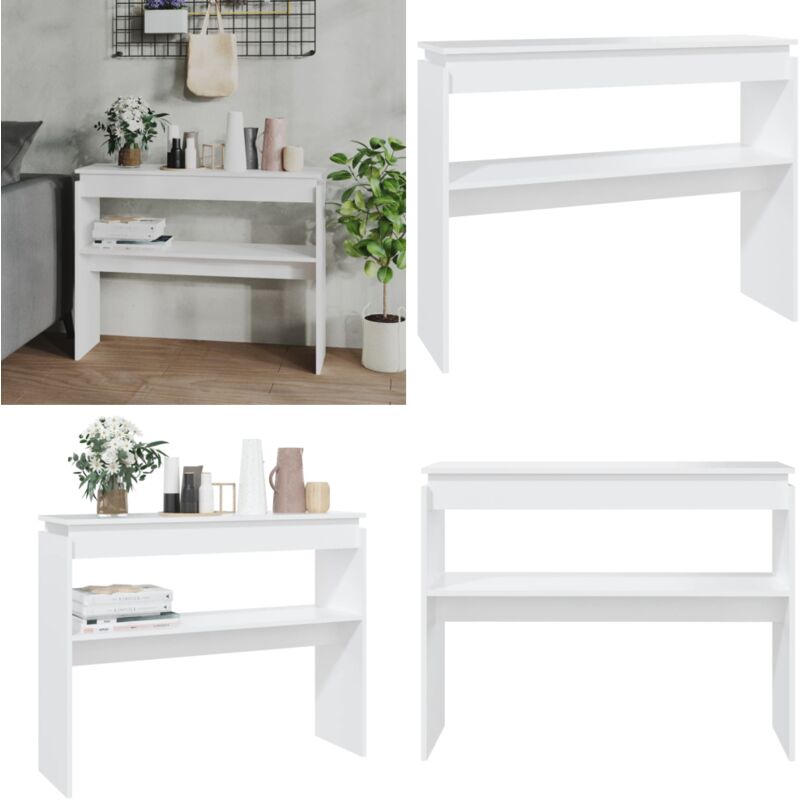 Vidaxl - Table console blanc 102x30x80 cm bois d'ingénierie - Table Basse Blanche - Meuble D'entrée - Table D'appoint - Rangement Décoratif - Design