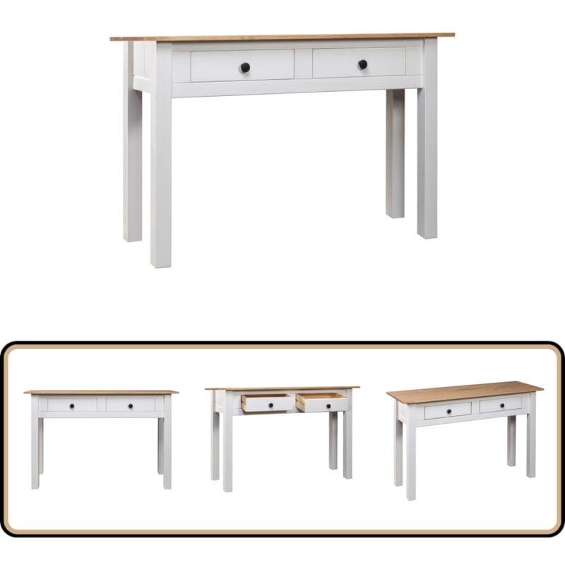Vidaxl - Table console Blanc 110x40x72 cm Pin solide Gamme Panama - Table Basse - Meuble Rangement - Table D'appoint - Table Console - Mobilier