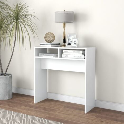 Table console blanc 78x30x80 cm bois d'ingénierie vidaXL