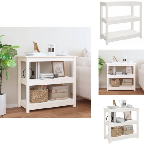 Table console Blanc 80x40x74 cm Bois massif de pin - Table Basse - Meuble Entrée - Table D'appoint - Table Console Blanche - Table En Bois Massif