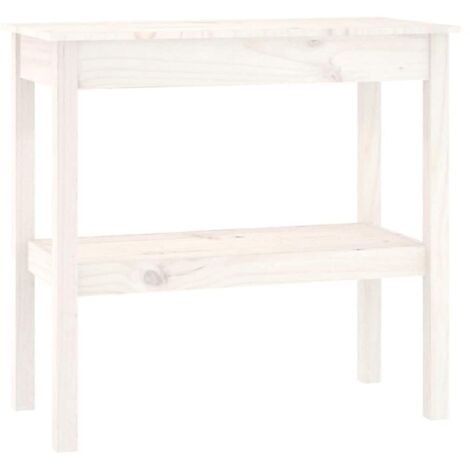 Table console Blanc 80x40x75 cm Bois de pin solide vidaXL