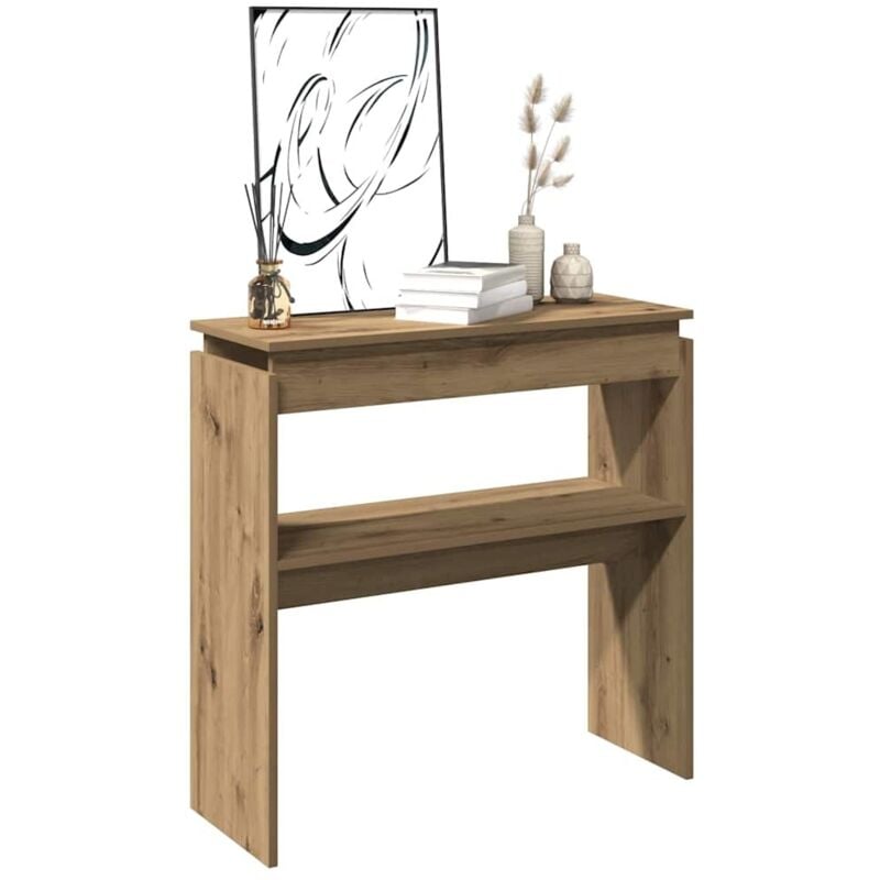vidaXL Table console chêne artisanal 102x30x80 cm bois d'ingénierie