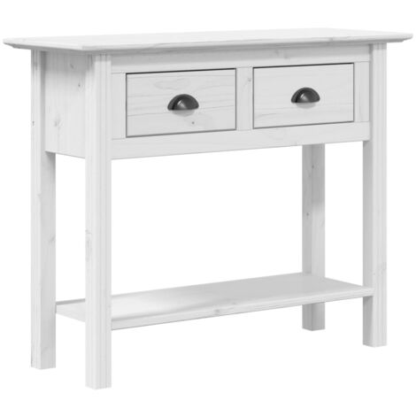 Table console BODO blanc 90x34,5x73 bois de pin massif