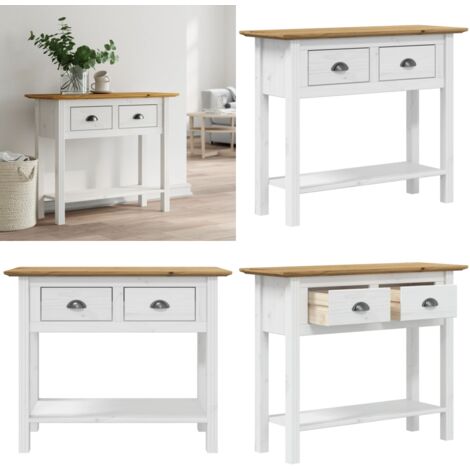 Table console BODO marron 91x35x74 cm bois de pin massif - Table Basse - Meuble D'entrée - Table D'appoint - Table Console - Style Français - Home & Living
