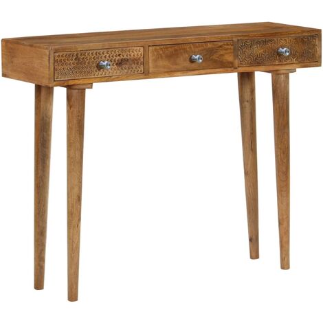 Table console Bois de manguier massif 102 x 30 x 79 cm vidaXL - Brun