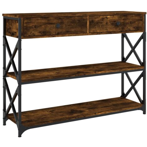 Table console chêne fumé 100x28x75 bois d'ingénierie